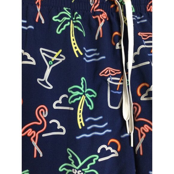 Chubbies Mens Swim Trunks Shorts Size L Tropical Neon Lights Print Flamingo - Picture 2 of 8